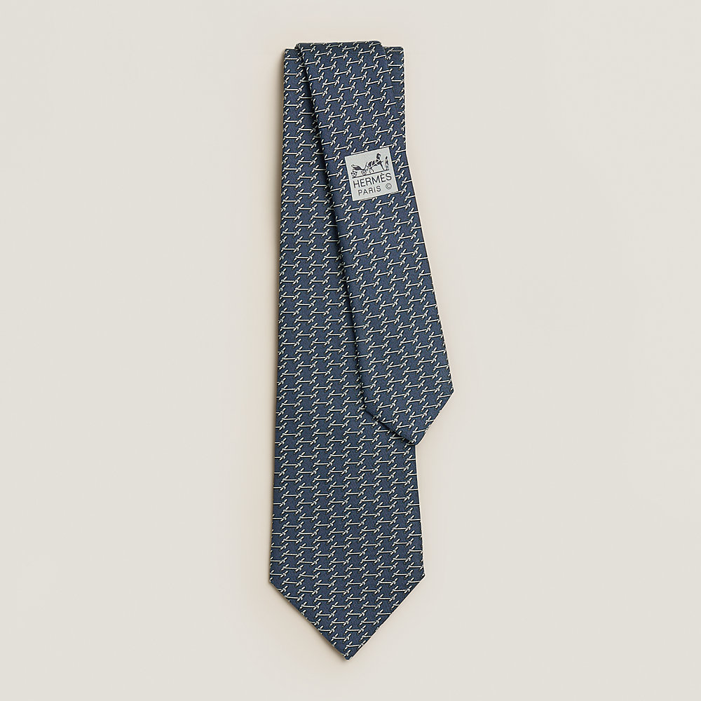 H Manchettes tie - Blue | Hermès USA